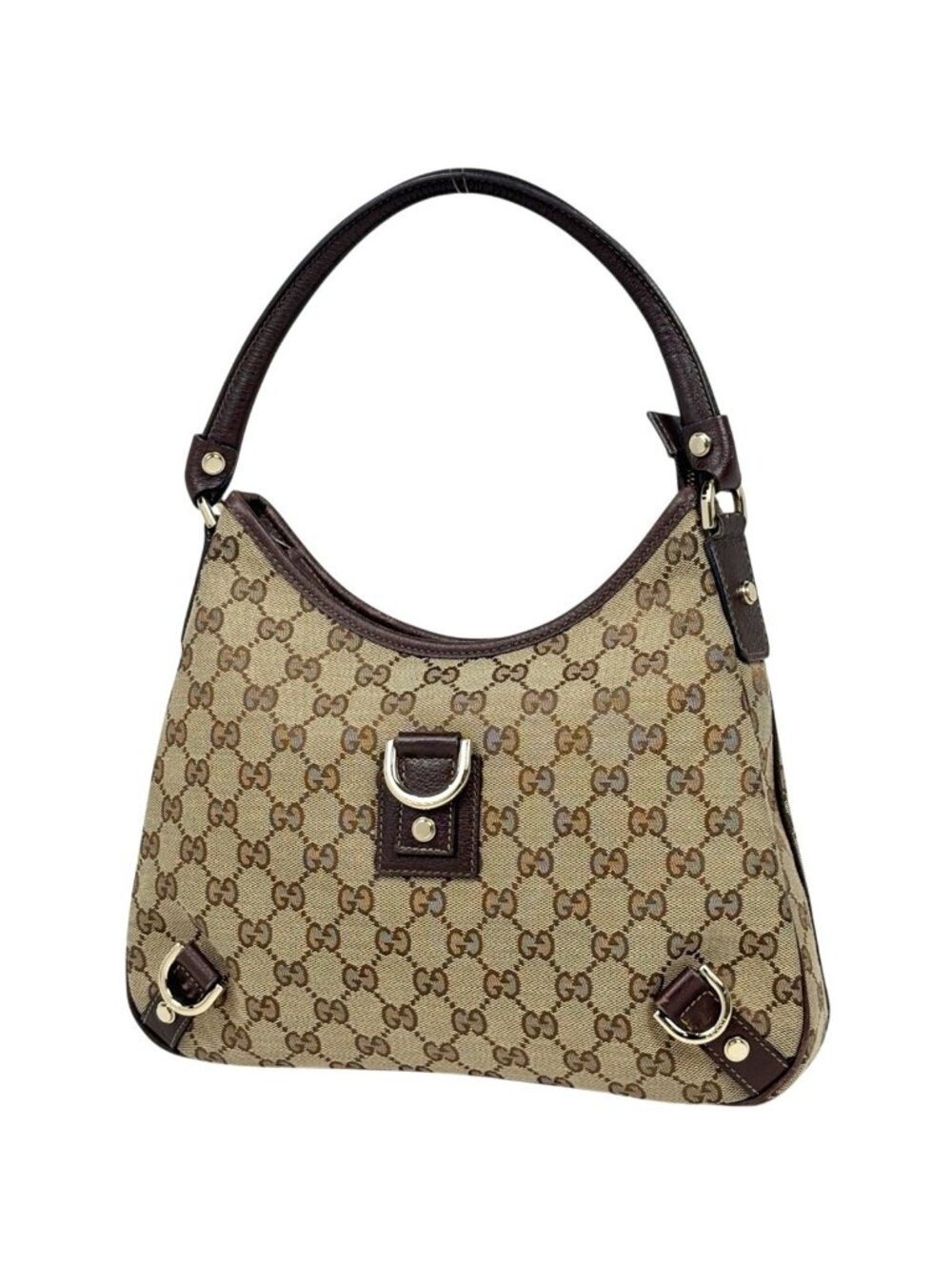 Gucci GG Pattern Shoulder Bag Abbey Canvas Beige Brown